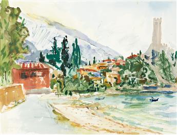 NELL BLAINE Beach at Malcesine.